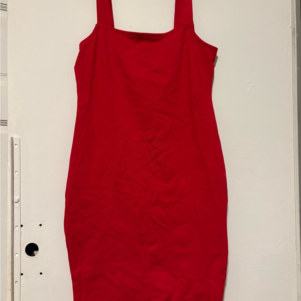 Love Culture Red Sheath Mini Dress Square Neck
